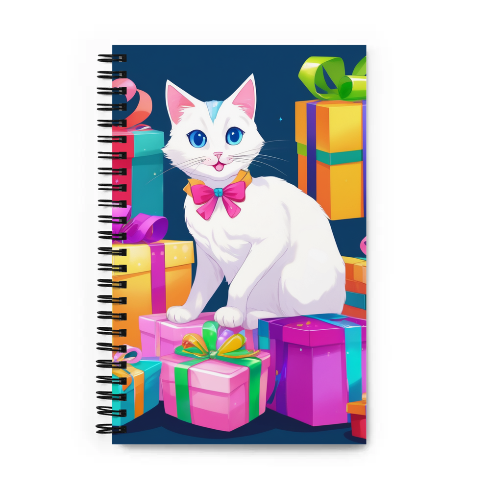 PugMug Custom White Companion Cat Spiral Notebook