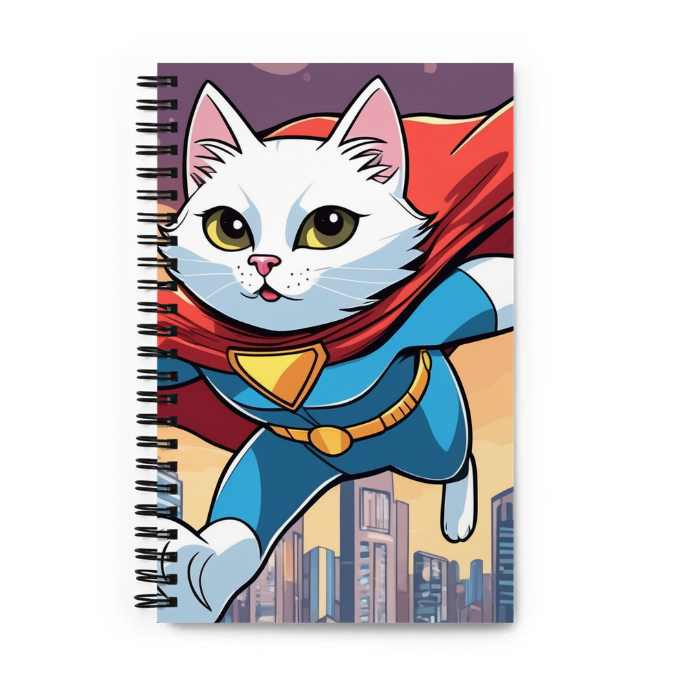 PugMug Custom White Companion Cat Spiral Notebook