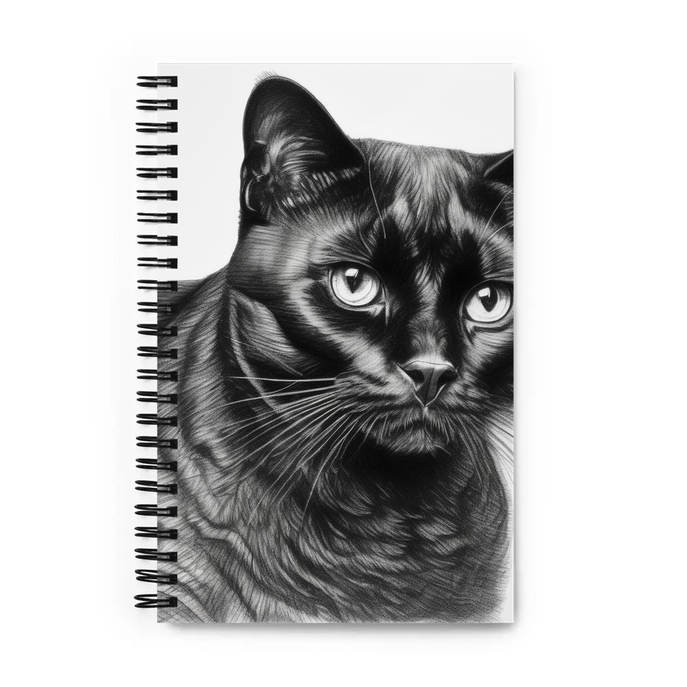 PugMug Custom Black Exotic Cat Spiral Notebook