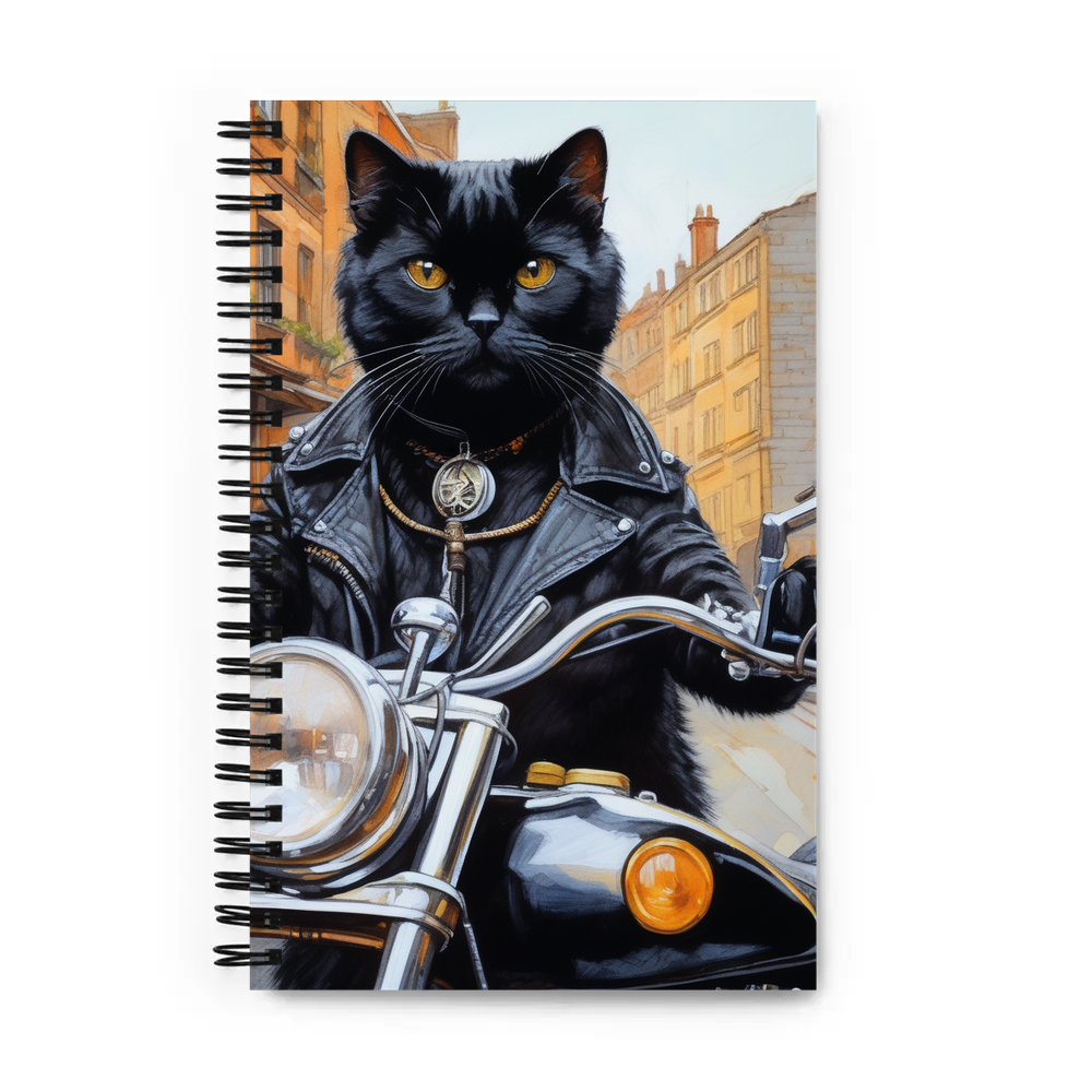 PugMug Custom Black Scottish Fold Cat Spiral Notebook