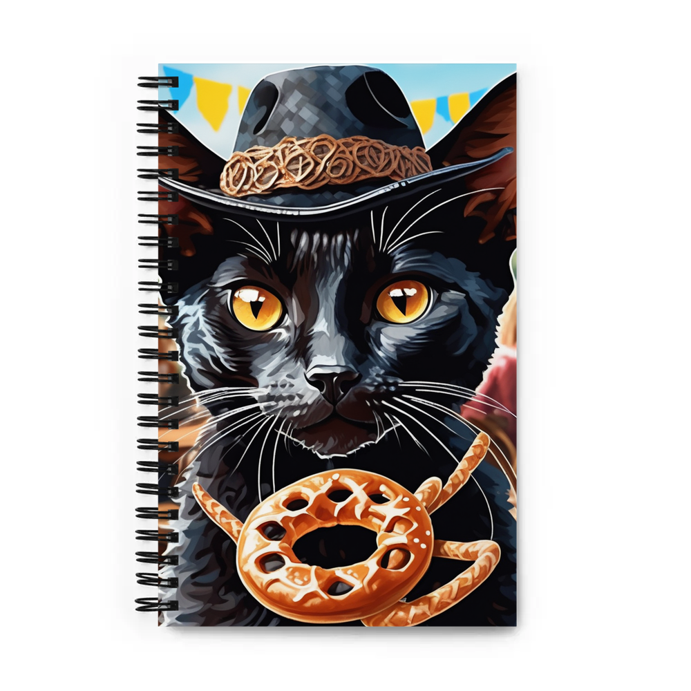 PugMug Custom Black Devon Rex Cat Spiral Notebook