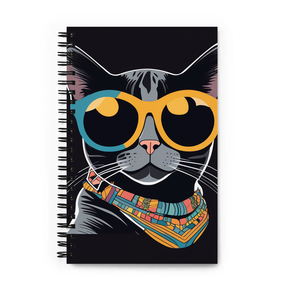 PugMug Custom Black American Shorthair Cat Spiral Notebook