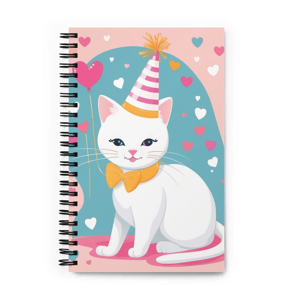 PugMug Custom White Companion Cat Spiral Notebook