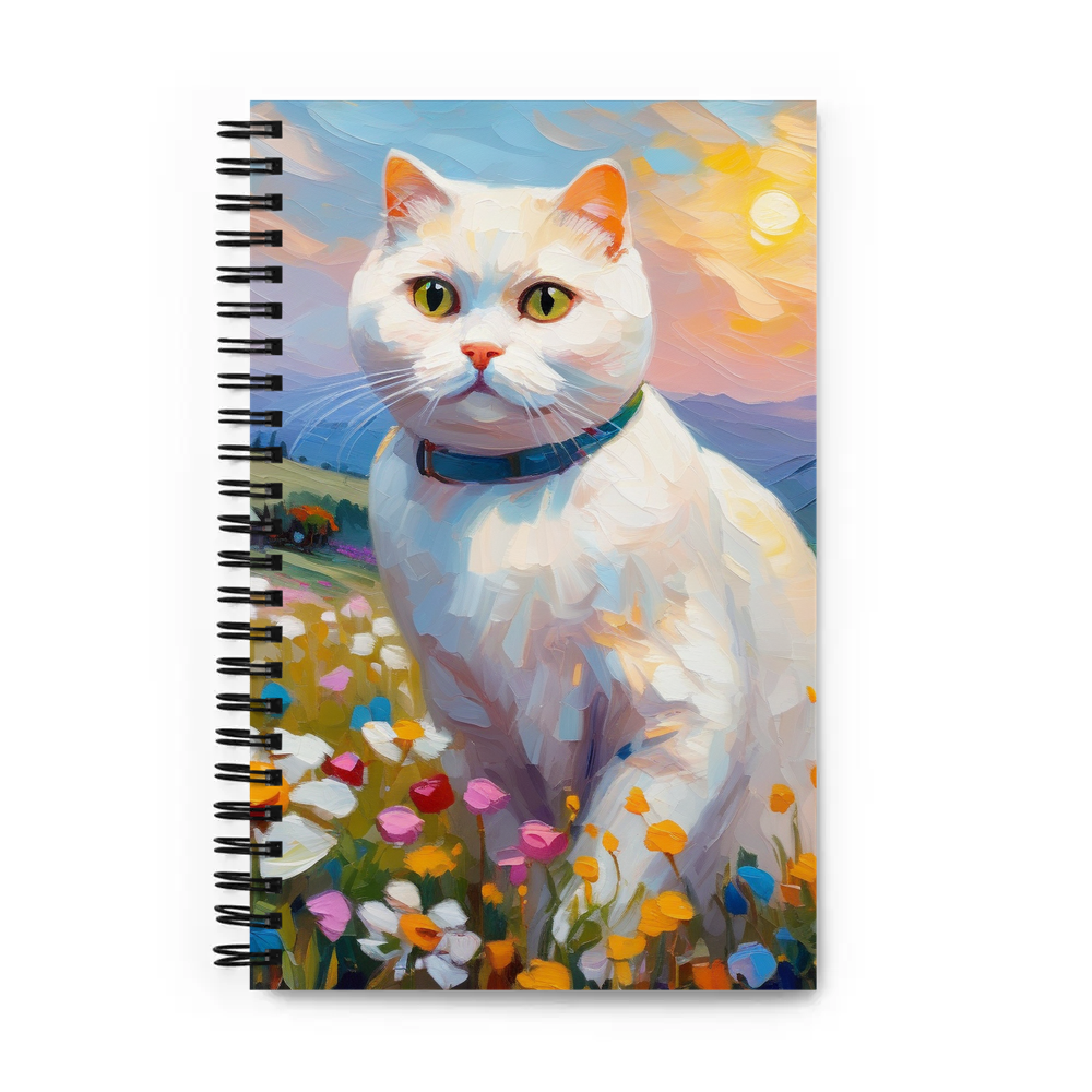 PugMug Custom White Scottish Fold Cat Spiral Notebook