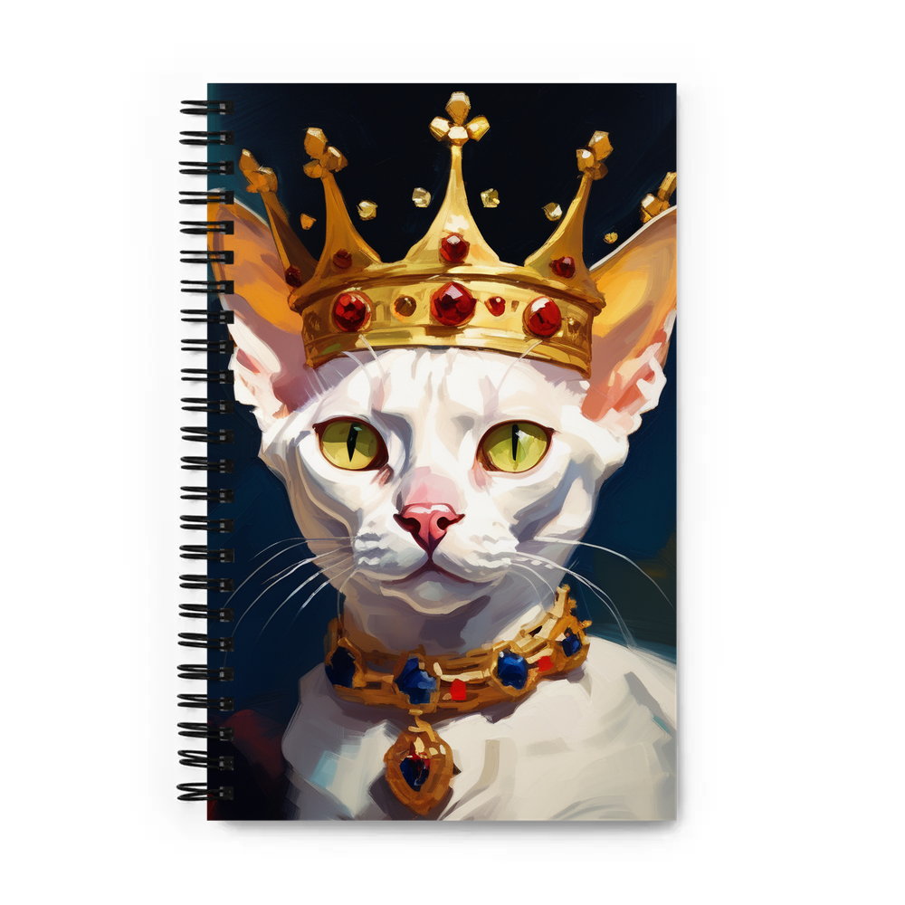 PugMug Custom White Devon Rex Cat Spiral Notebook