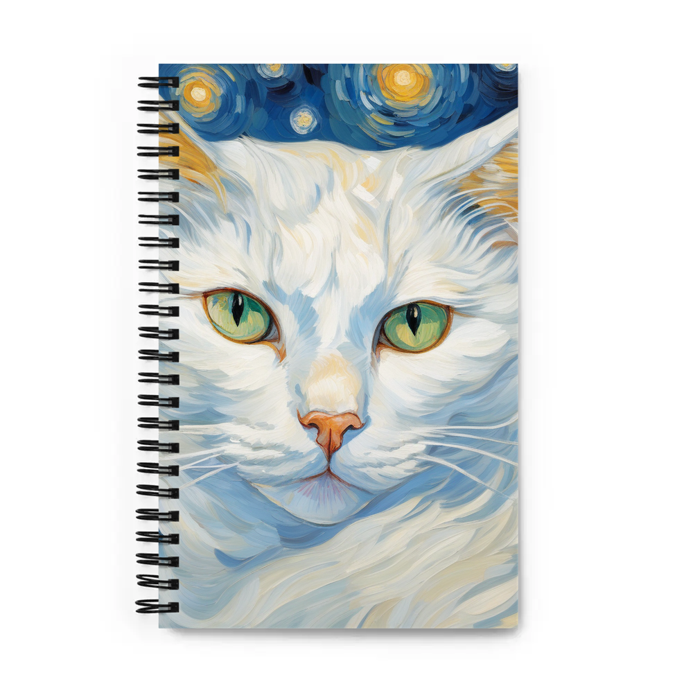 PugMug Custom White Companion Cat Spiral Notebook