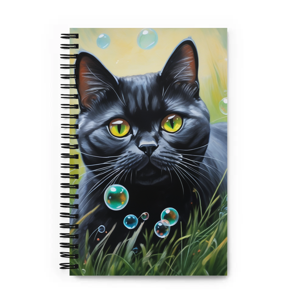 PugMug Custom Black British Shorthair Cat Spiral Notebook