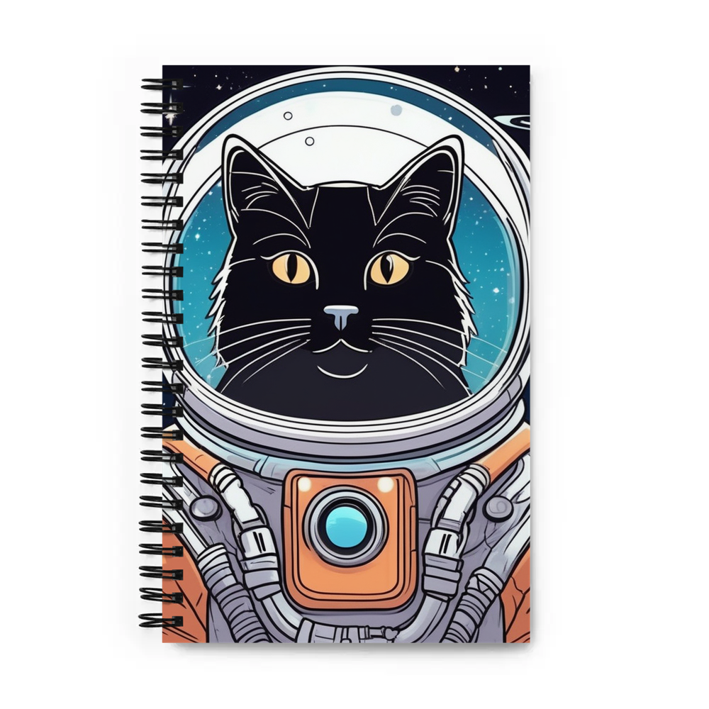 PugMug Custom Black Companion Cat Spiral Notebook