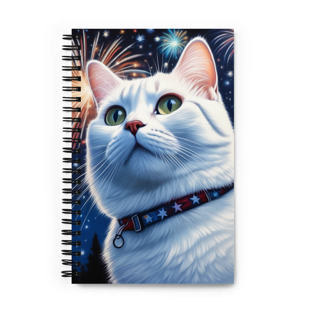 PugMug Custom White American Shorthair Cat Spiral Notebook