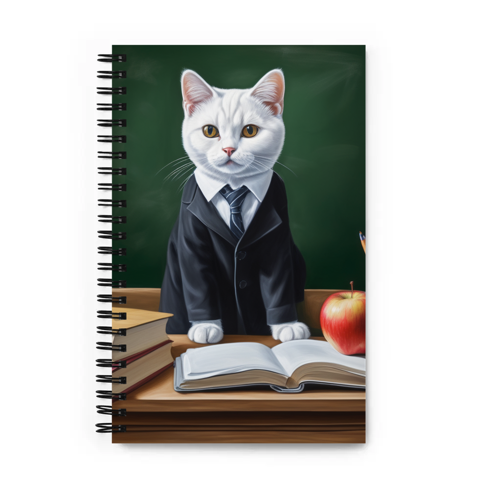 PugMug Custom White British Shorthair Cat Spiral Notebook