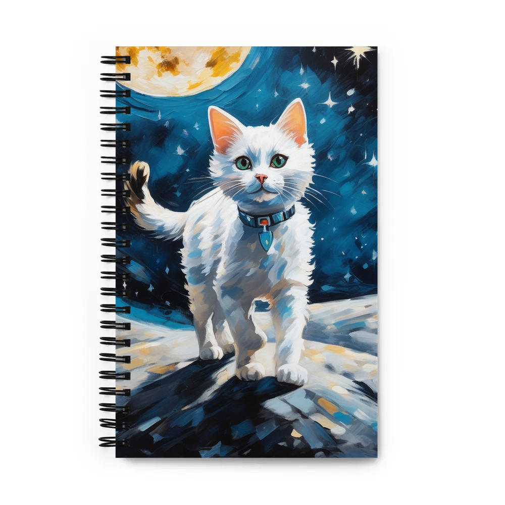 PugMug Custom White Companion Cat Spiral Notebook