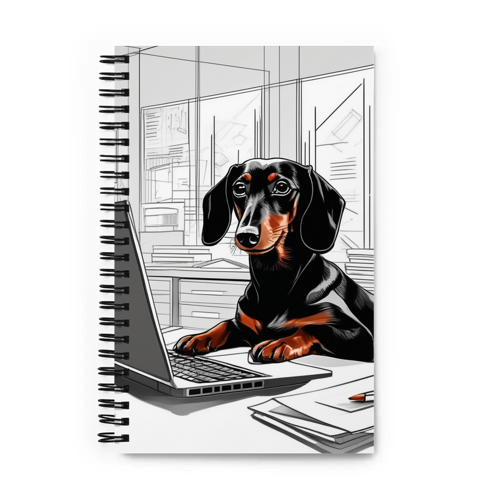 PugMug Custom Black Dachshund Spiral Notebook