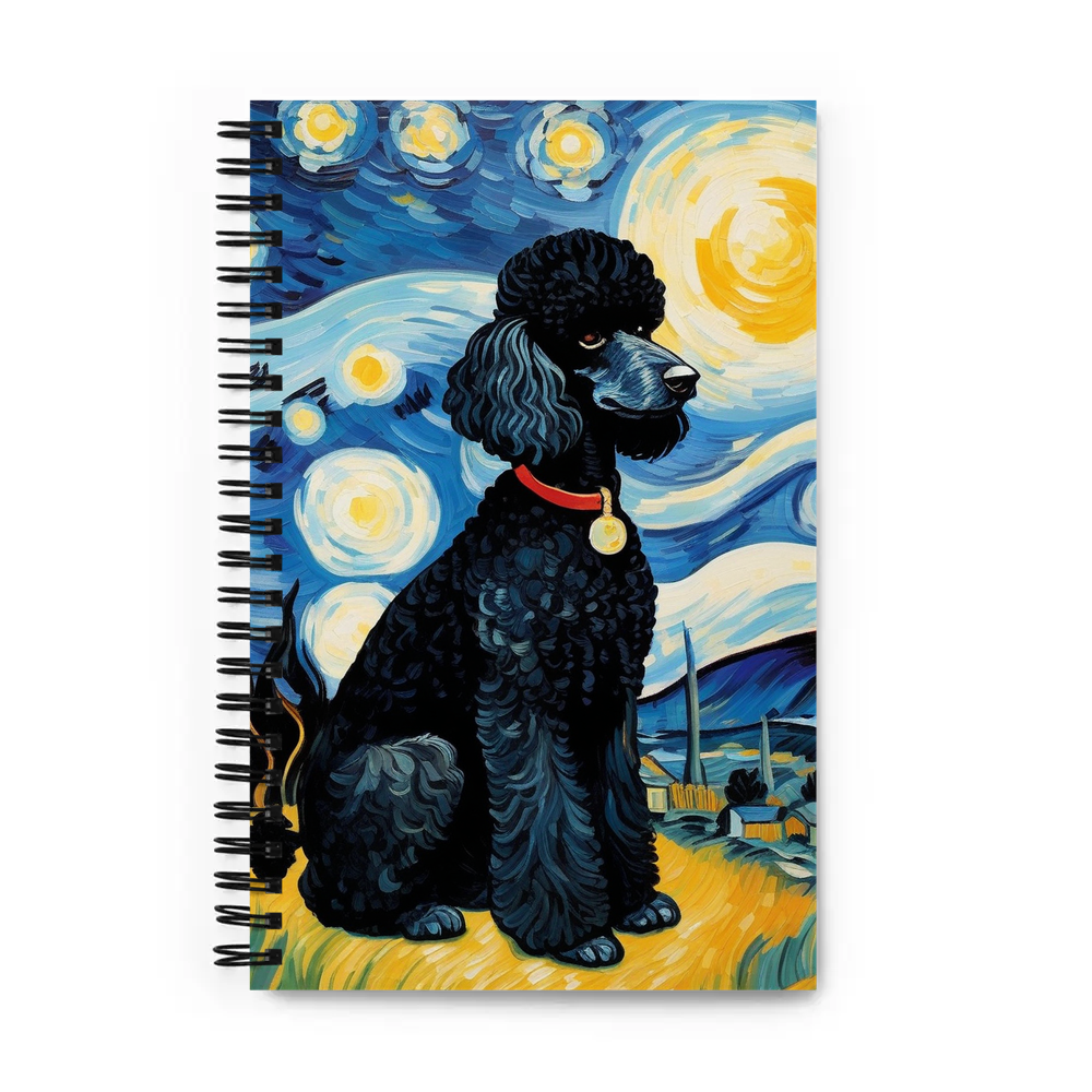 PugMug Custom Black Poodle Spiral Notebook