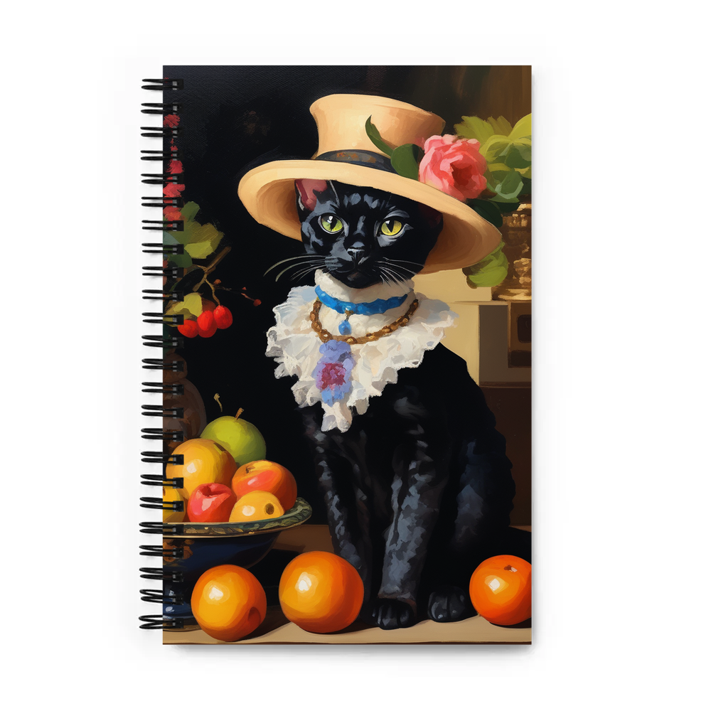 PugMug Custom Black Devon Rex Cat Spiral Notebook