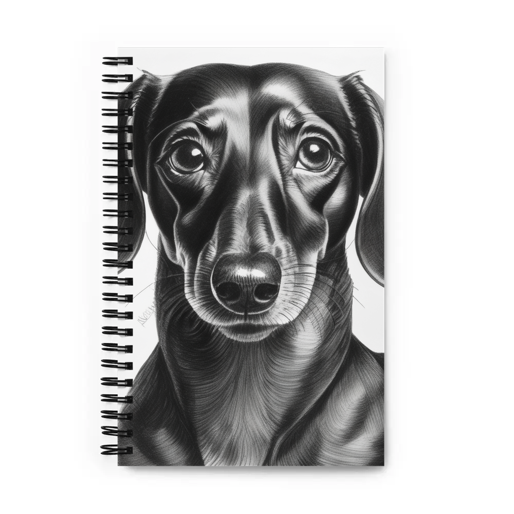 PugMug Custom Black Dachshund Spiral Notebook