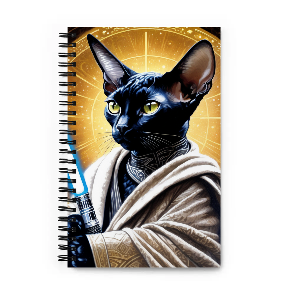 PugMug Custom Black Devon Rex Cat Spiral Notebook