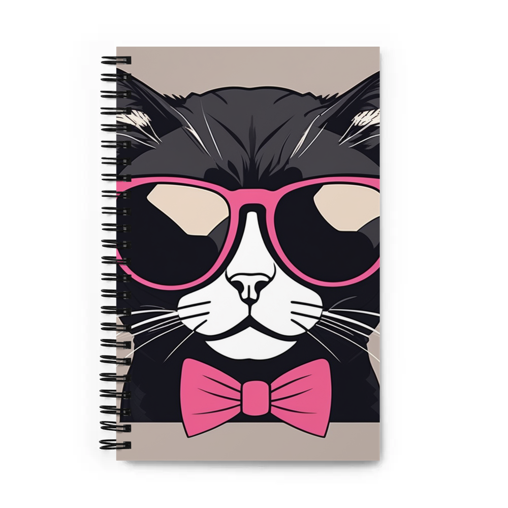 PugMug Custom Black Scottish Fold Cat Spiral Notebook