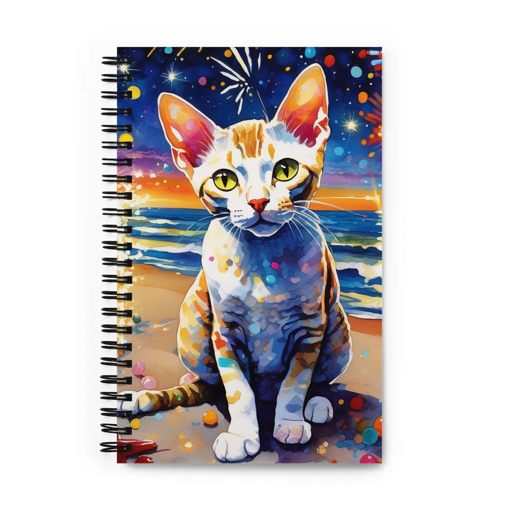 PugMug Custom Tabby Devon Rex Cat Spiral Notebook