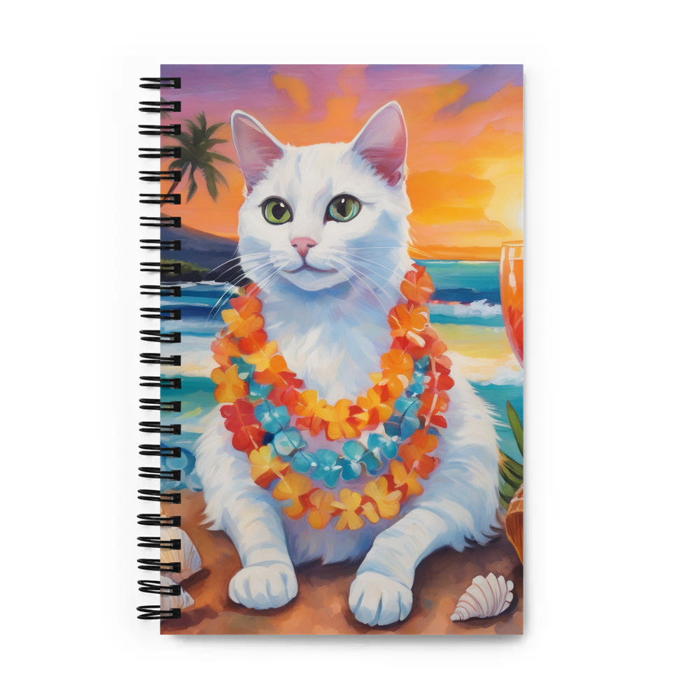 PugMug Custom White Companion Cat Spiral Notebook