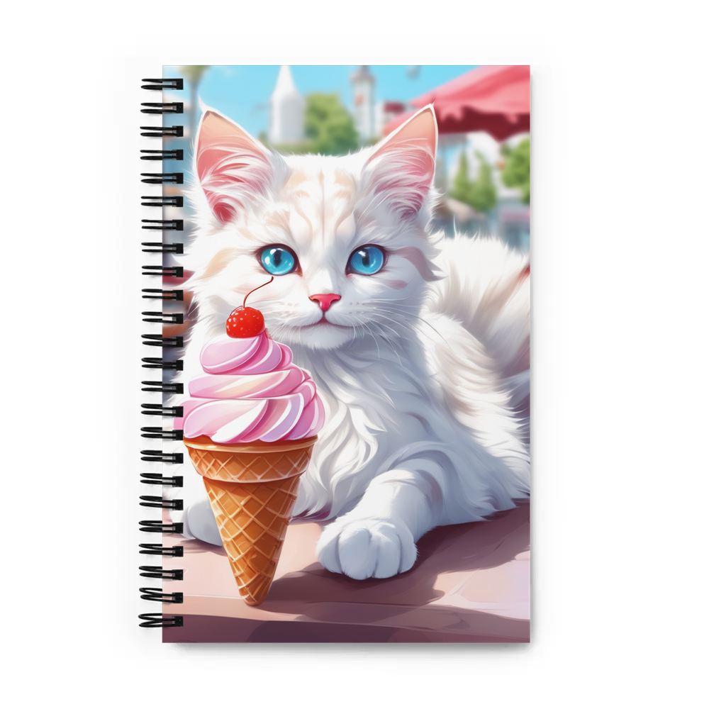 PugMug Custom White Companion Cat Spiral Notebook