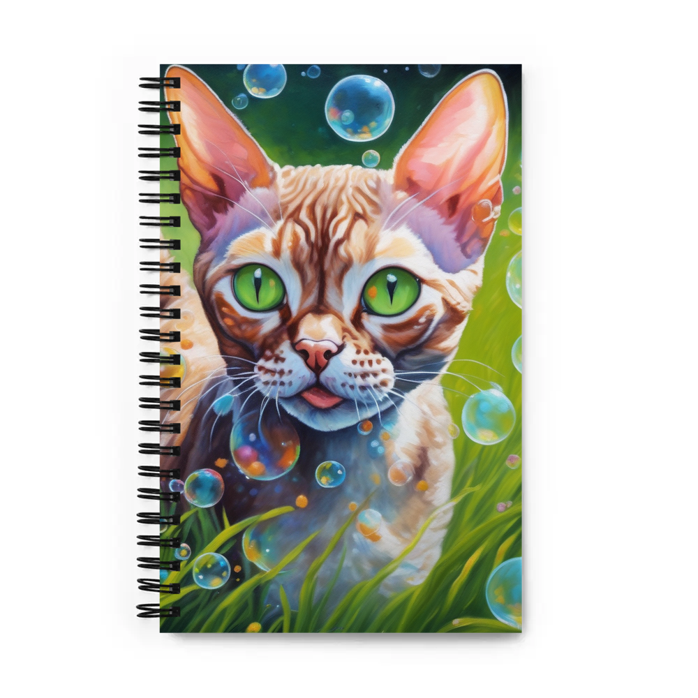 PugMug Custom Tabby Devon Rex Cat Spiral Notebook