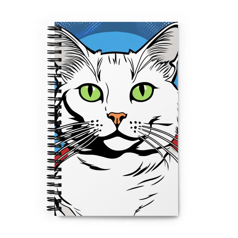 PugMug Custom White Companion Cat Spiral Notebook