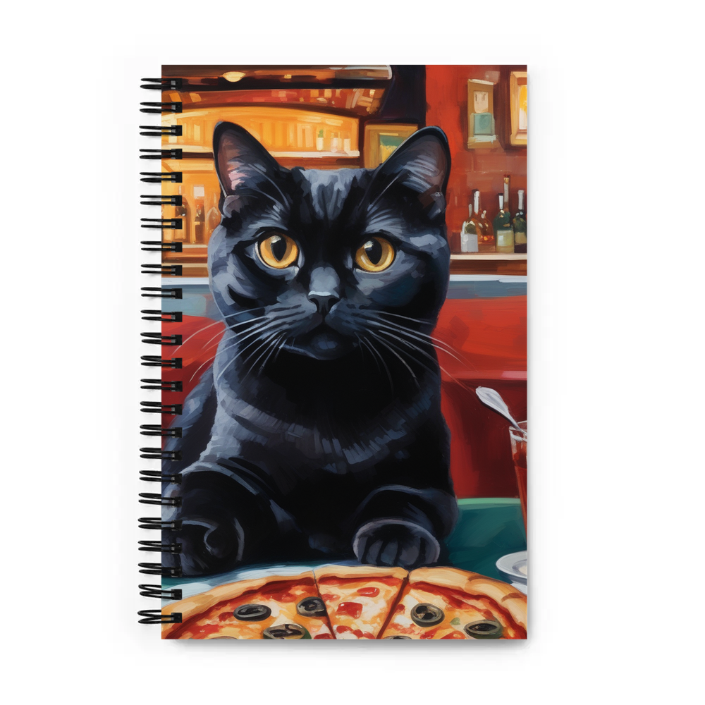 PugMug Custom Black Scottish Fold Cat Spiral Notebook