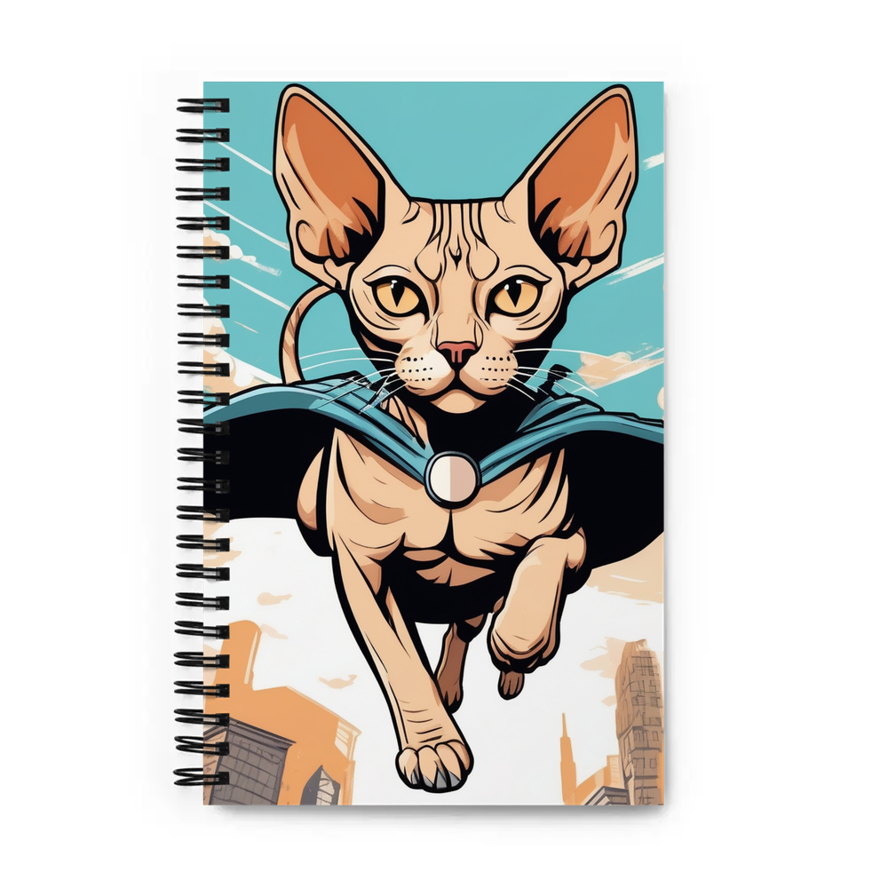 PugMug Custom Tabby Sphynx Cat Spiral Notebook