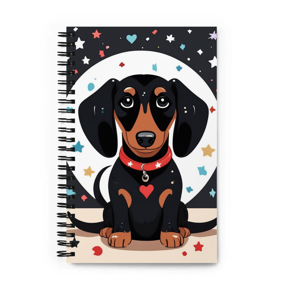 PugMug Custom Black Dachshund Spiral Notebook