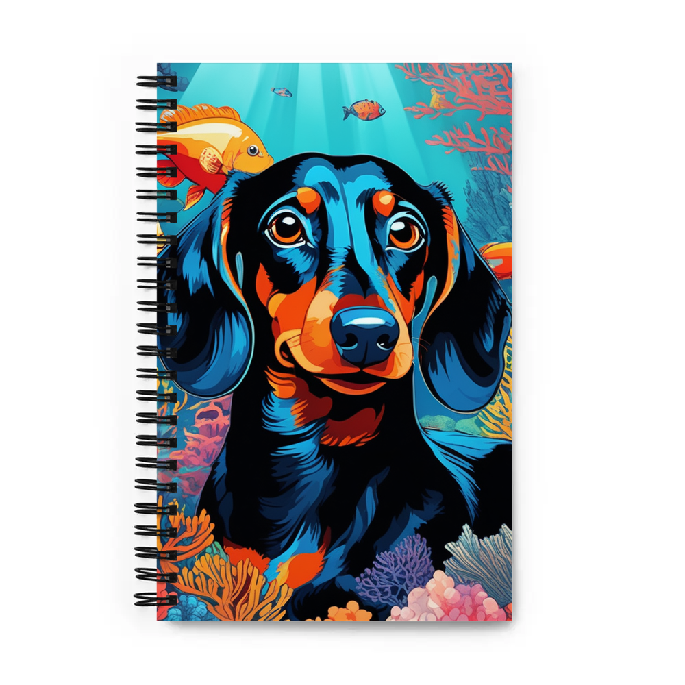 PugMug Custom Black Dachshund Spiral Notebook