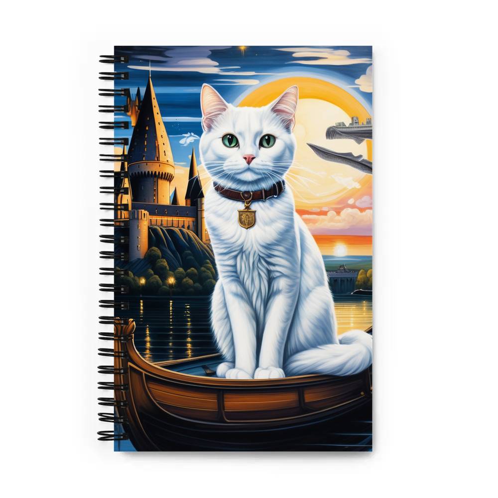 PugMug Custom White Companion Cat Spiral Notebook