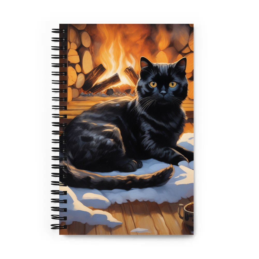 PugMug Custom Black Scottish Fold Cat Spiral Notebook