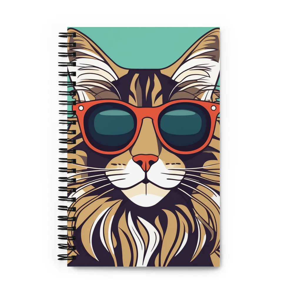 PugMug Custom Tabby Maine Coon Cat Spiral Notebook