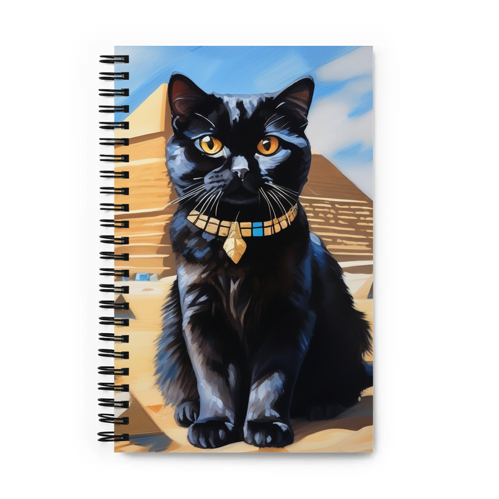 PugMug Custom Black Scottish Fold Cat Spiral Notebook