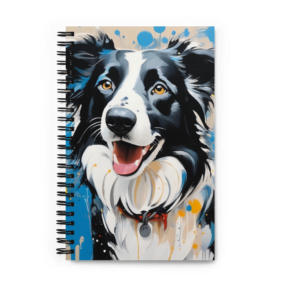 PugMug Custom Blue Merle Border Collie Spiral Notebook