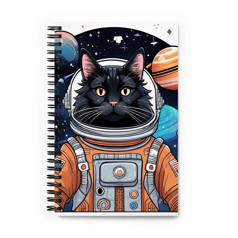 PugMug Custom Black Maine Coon Cat Spiral Notebook