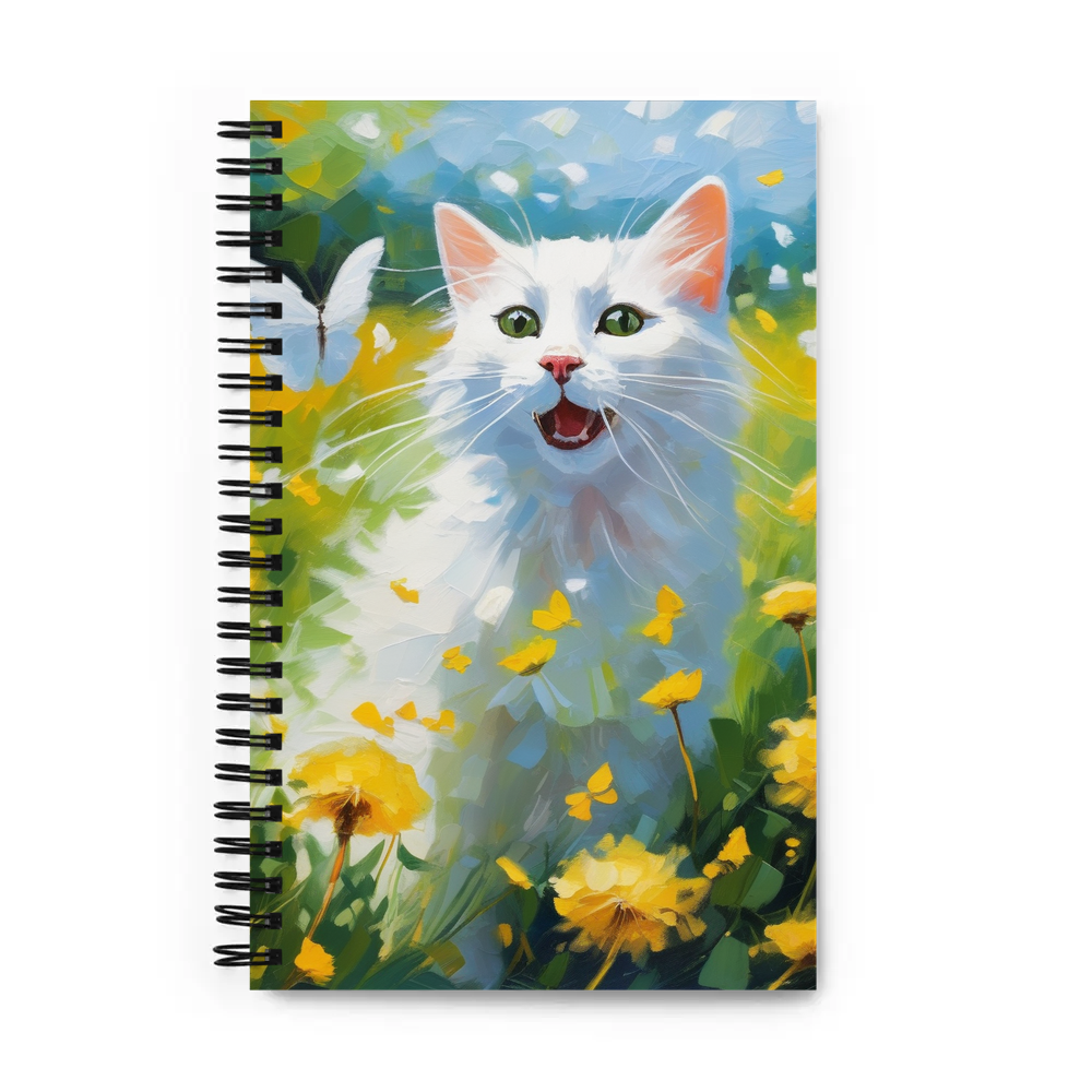 PugMug Custom White Companion Cat Spiral Notebook