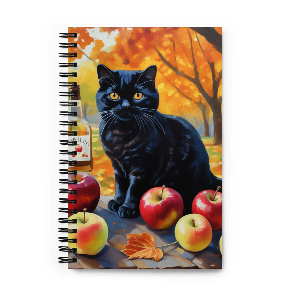 PugMug Custom Black Scottish Fold Cat Spiral Notebook