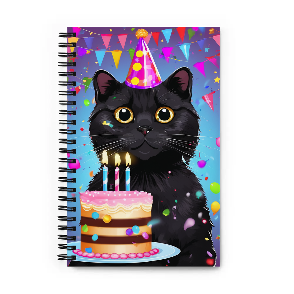 PugMug Custom Black Scottish Fold Cat Spiral Notebook