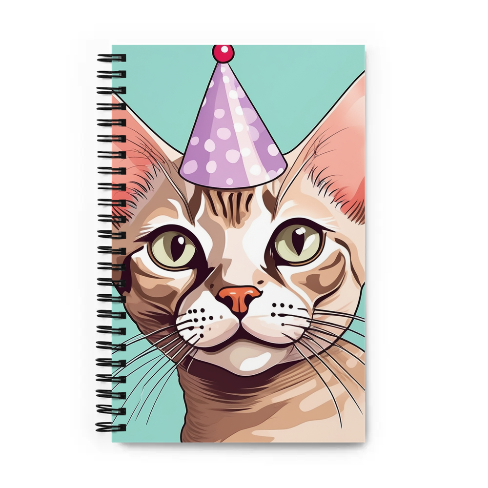 PugMug Custom Tabby Devon Rex Cat Spiral Notebook