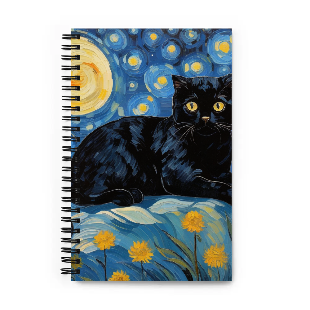 PugMug Custom Black Scottish Fold Cat Spiral Notebook