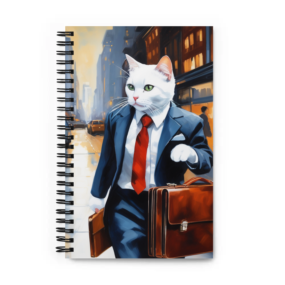 PugMug Custom White Companion Cat Spiral Notebook