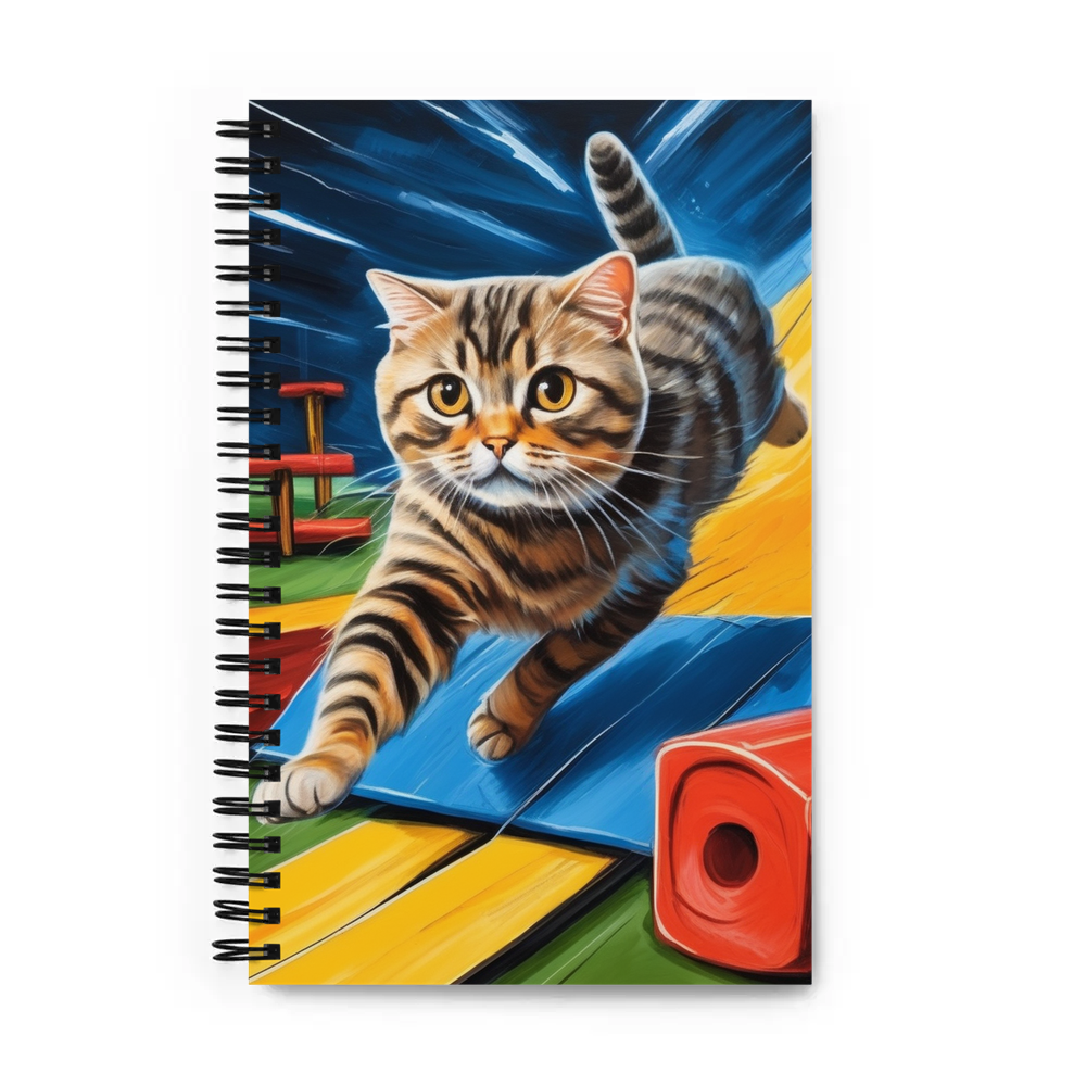 PugMug Custom Tabby Scottish Fold Cat Spiral Notebook