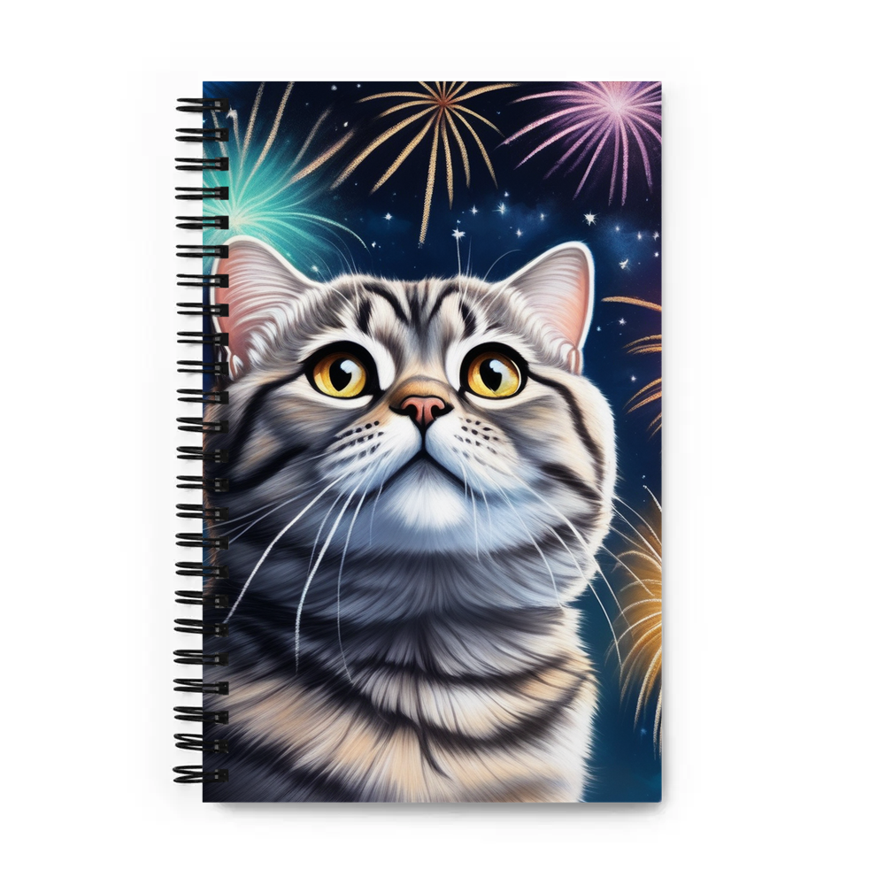 PugMug Custom Tabby Scottish Fold Cat Spiral Notebook