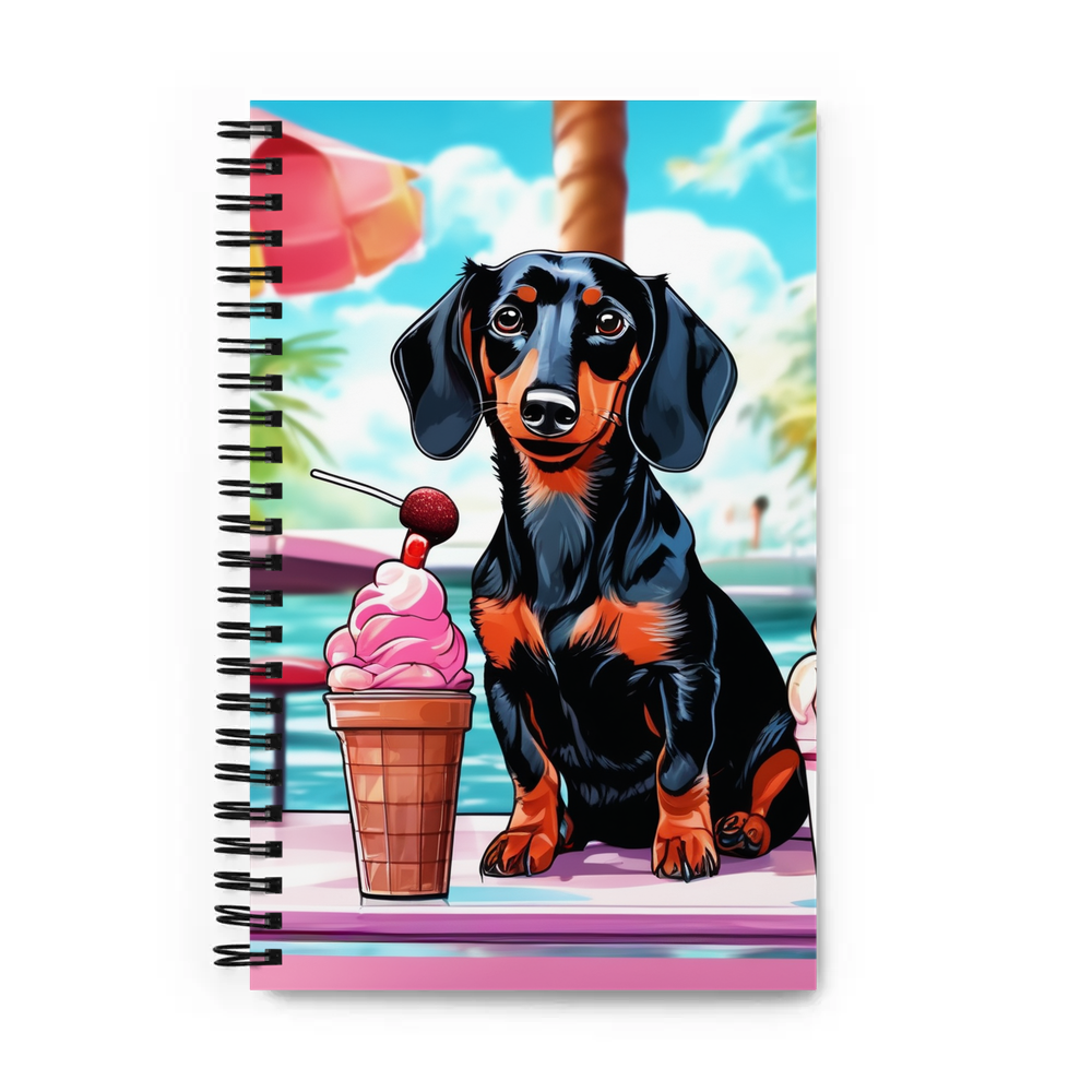 PugMug Custom Black Dachshund Spiral Notebook