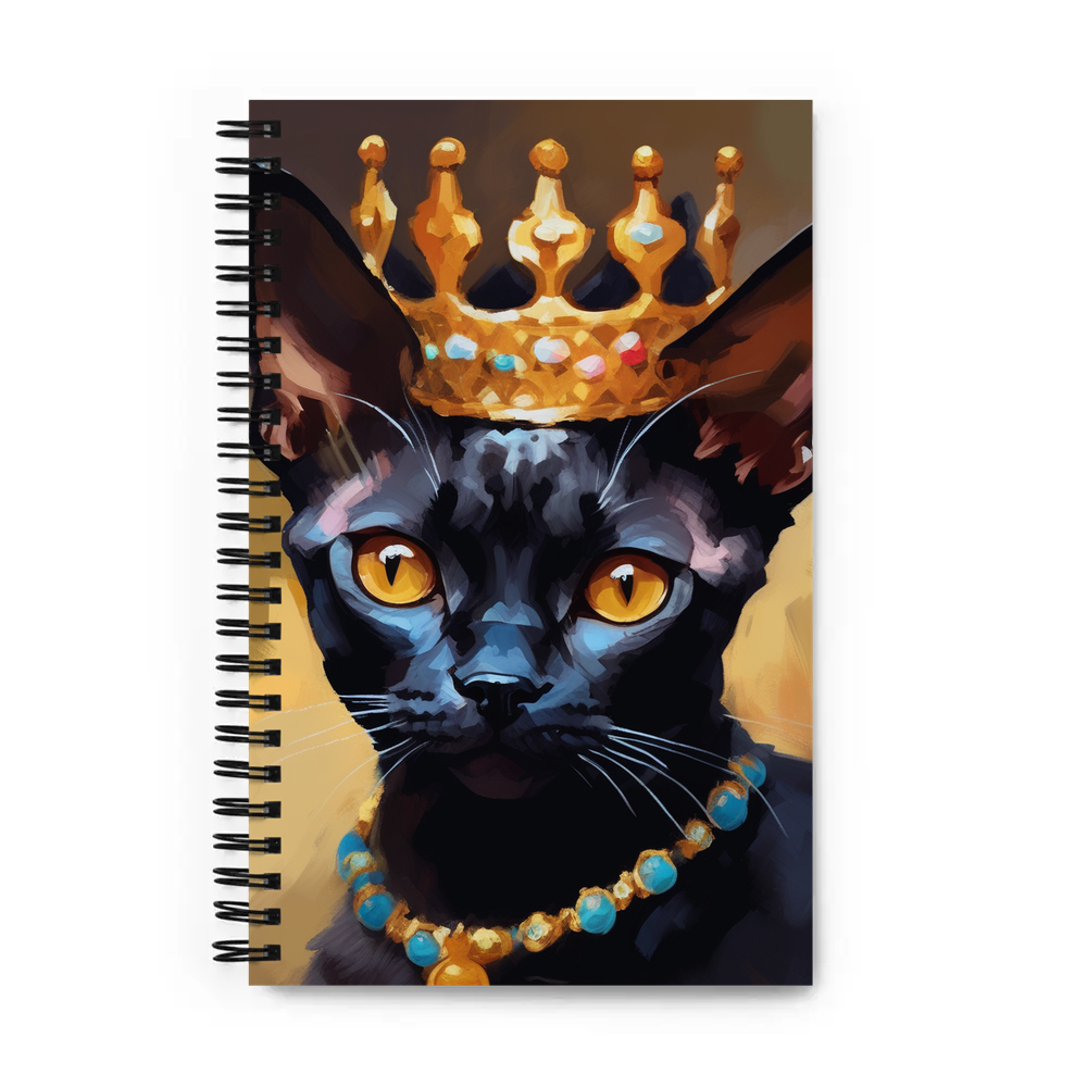 PugMug Custom Black Devon Rex Cat Spiral Notebook