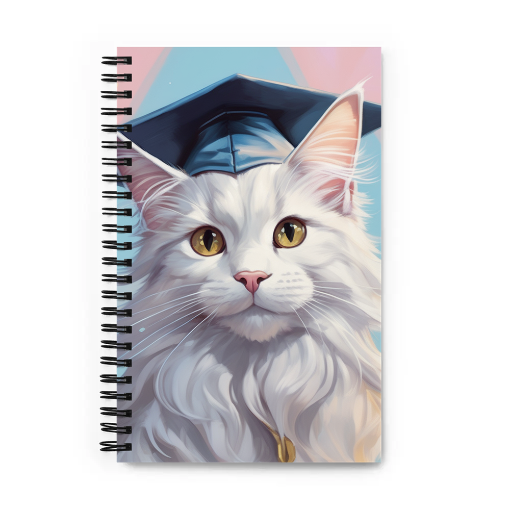 PugMug Custom White Maine Coon Cat Spiral Notebook