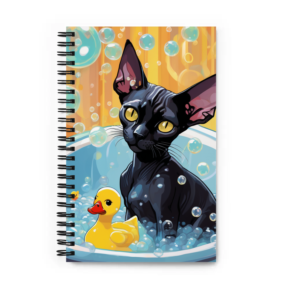 PugMug Custom Black Sphynx Cat Spiral Notebook
