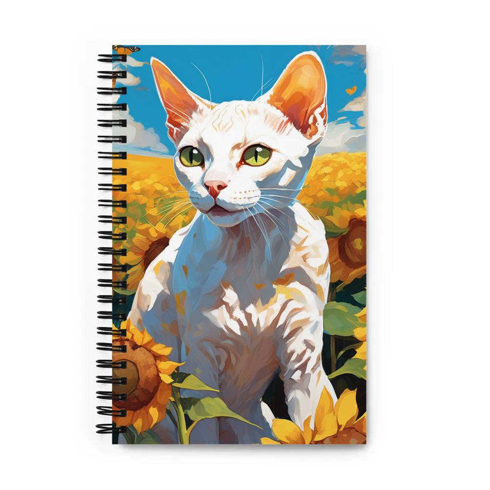 PugMug Custom White Devon Rex Cat Spiral Notebook
