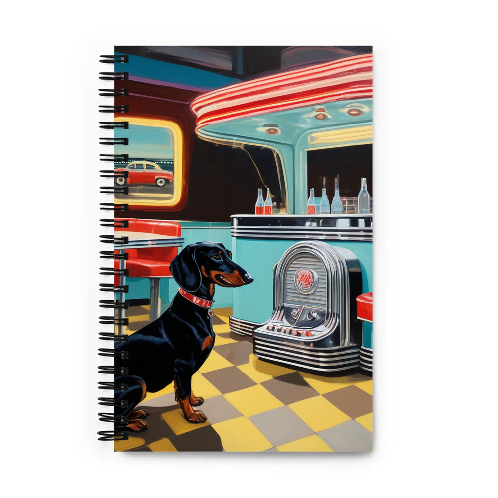 PugMug Custom Black Dachshund Spiral Notebook